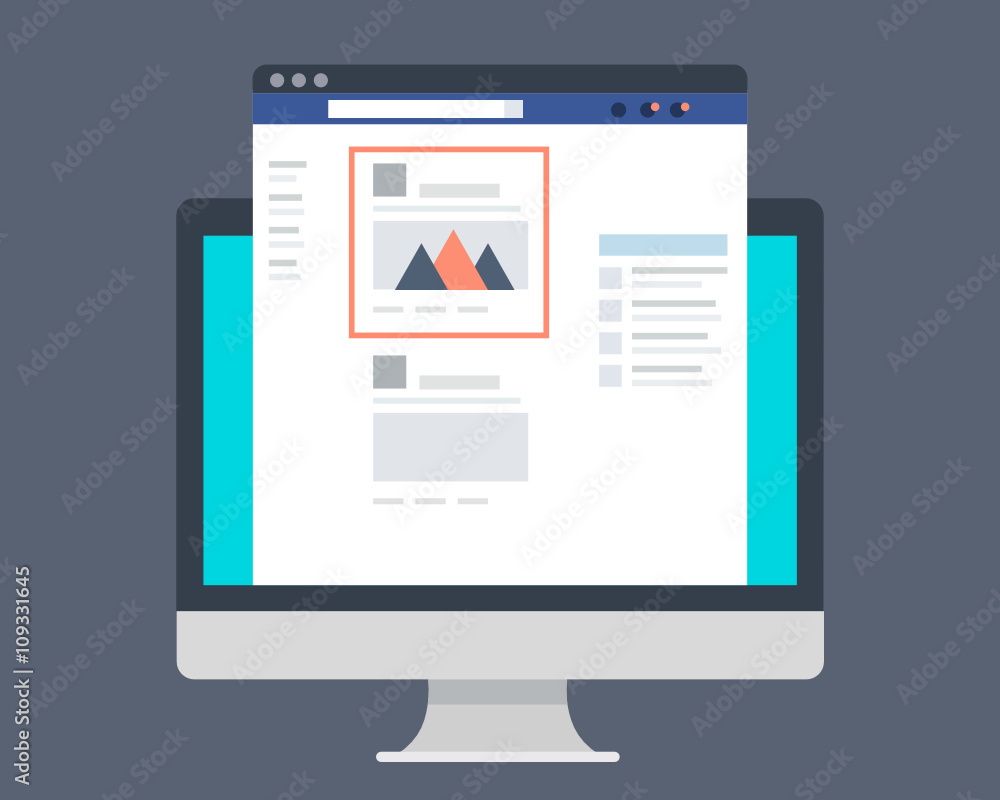 Social media site - flat design vector illustration Social media site - flat design vector illustration