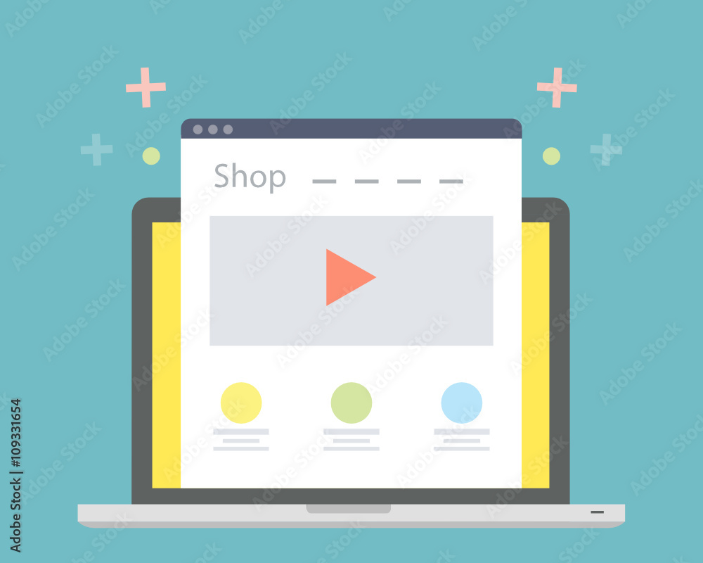 Internet shopping site - flat design vector illustration Internet shopping site - flat design vector illustration