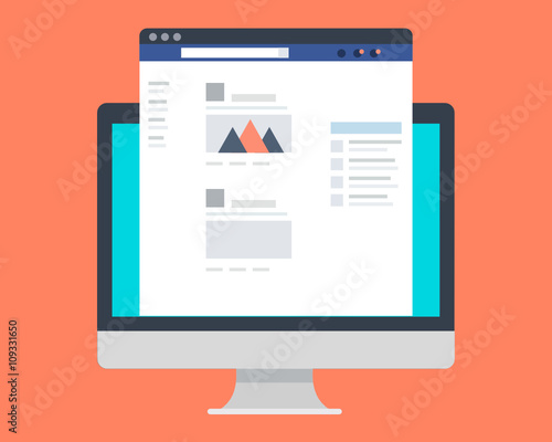 Social media site - flat design vector illustration