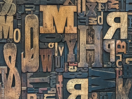 Druckereibuchstaben aus Holz