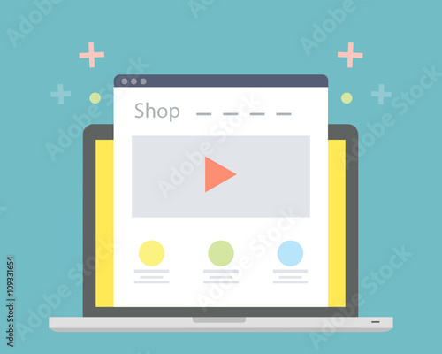 Internet shopping site - flat design vector illustration