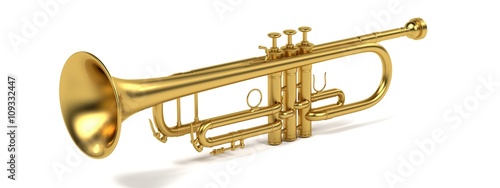 Photo 3d rendering of jazz trumpet