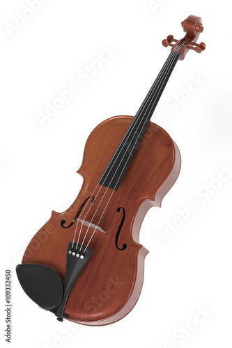 3d rendering of violin musical instrument
