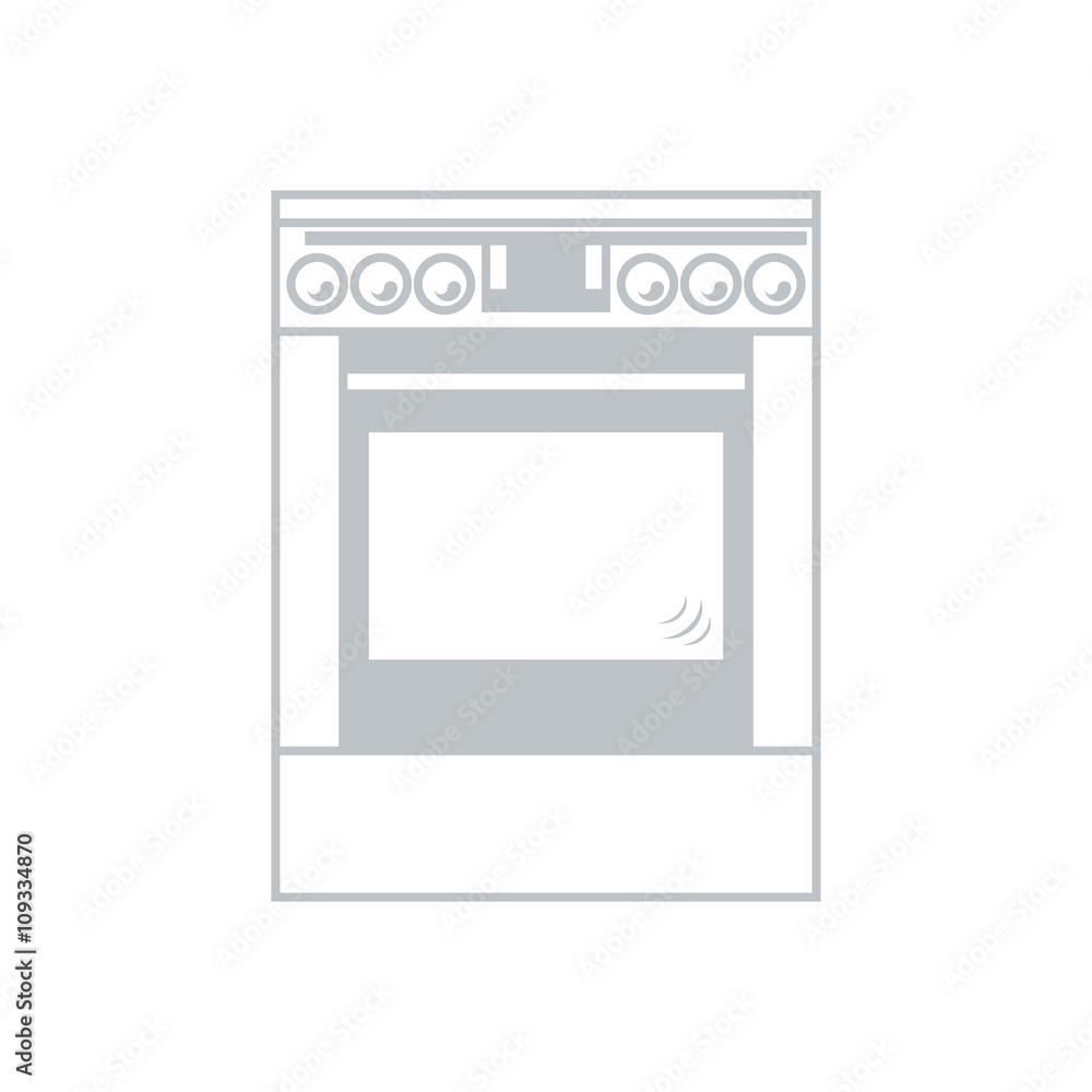 Stylized icon of a colored cooker Stylized icon of a colored cooker