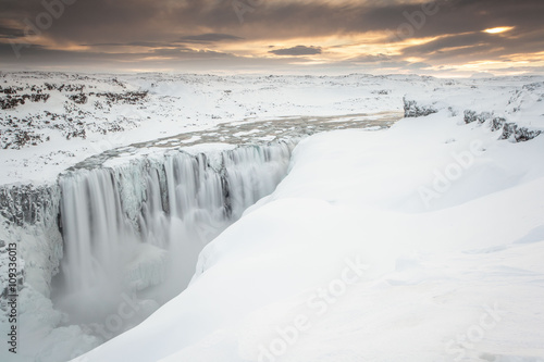 Dettifoss in winter, Iceland photo