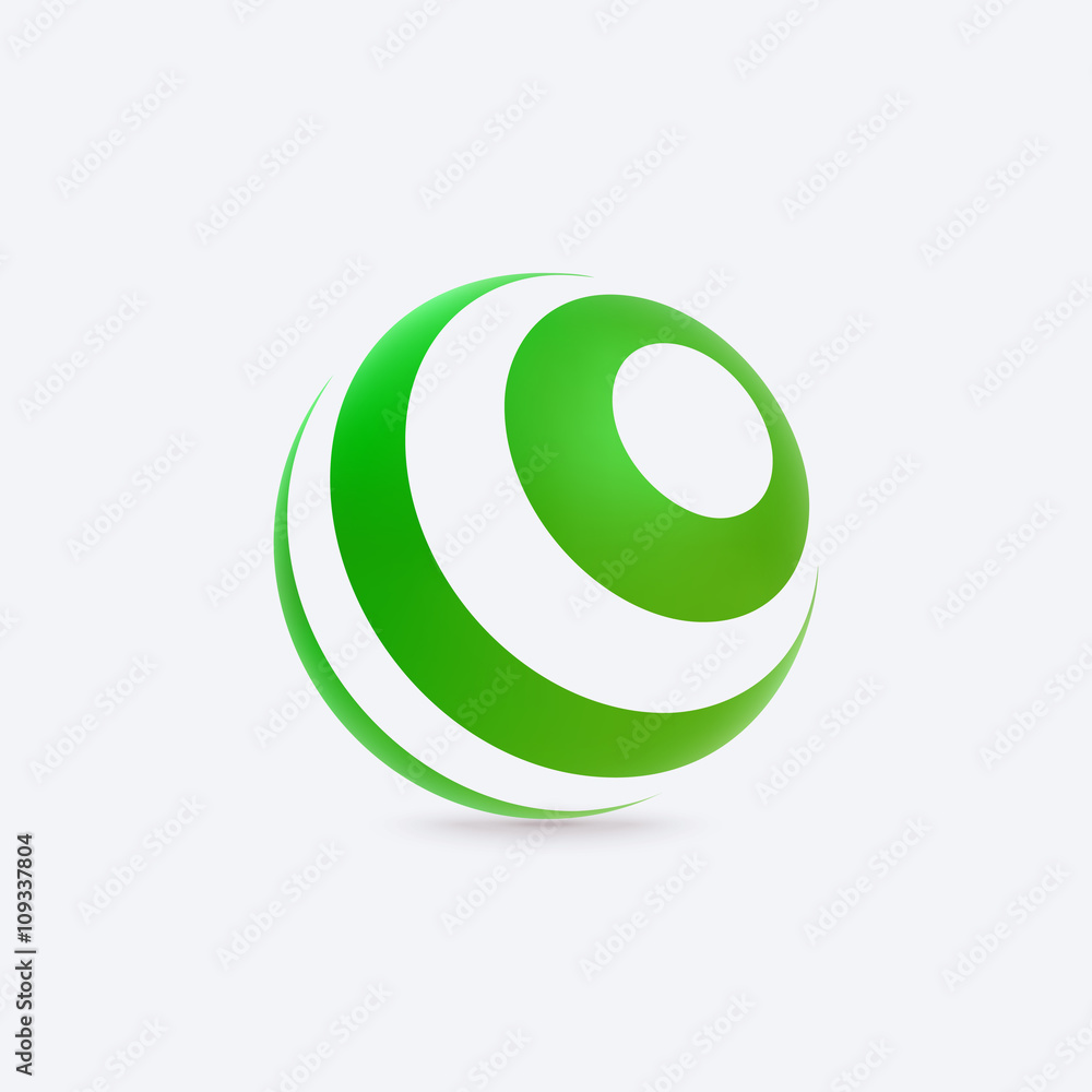 Abstract Sphere Logo with lines texture. Sign for Business, Corporation . Vector illustration isolated on white Abstract Sphere Logo with lines texture. Sign for Business, Corporation . Vector illustration isolated on white