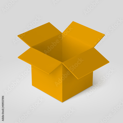 Open box template isolated on white. Vector illustration