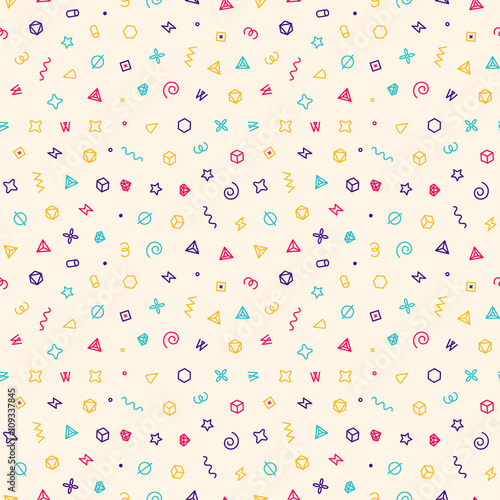 Geometric sweets seamless vector pattern. Abstract vector illustration with geometric elements, shapes.