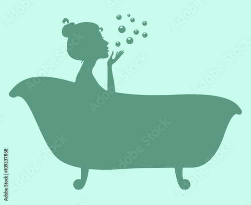 Woman in Bathtub Silhouette
