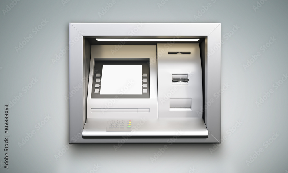 ATM machine grey background Stock Illustration | Adobe Stock