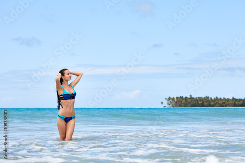 Woman on a tropical beach