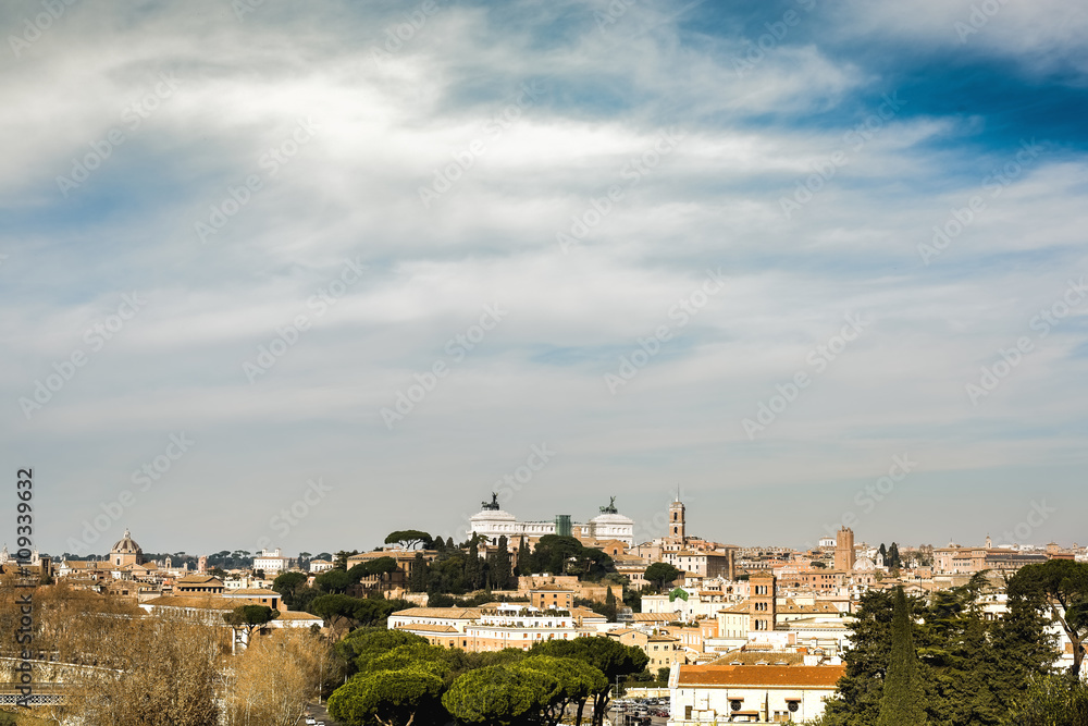 Beautiful panoramic view from the top of the Eternal City Beautiful panoramic view from the top of the Eternal City