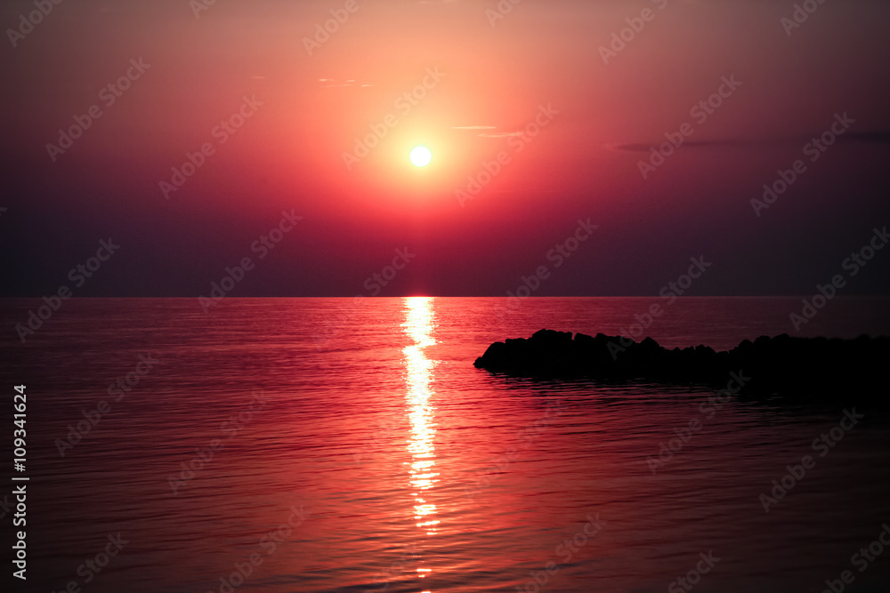 Sunrise sea calm romantic