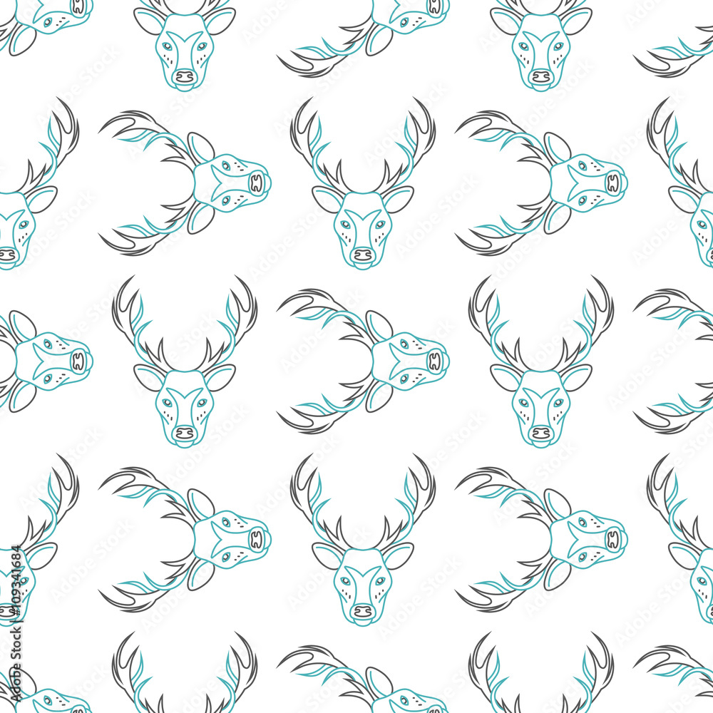 Pattern background with the deer . Seamless patterns with elk . The head of a deer pattern . Pattern design seamless. Pattern background with the deer . Seamless patterns with elk . The head of a deer pattern . Pattern design seamless.