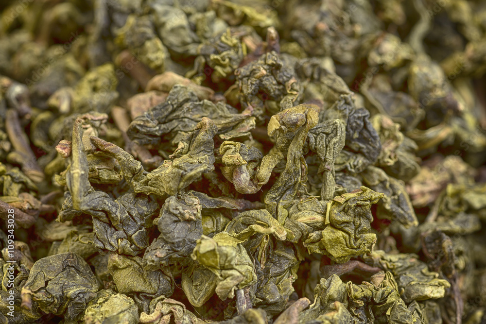 Oolong tea leaves/close up view of Black Dragon tea leaves