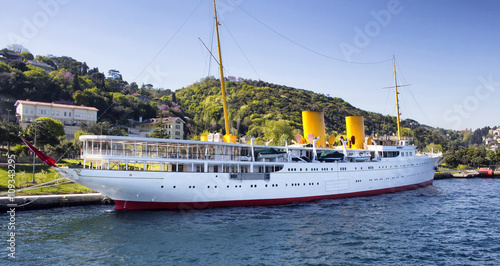 Photography Famous Savarona yacht that the Founder of Turkish Republic used to use in Istanb