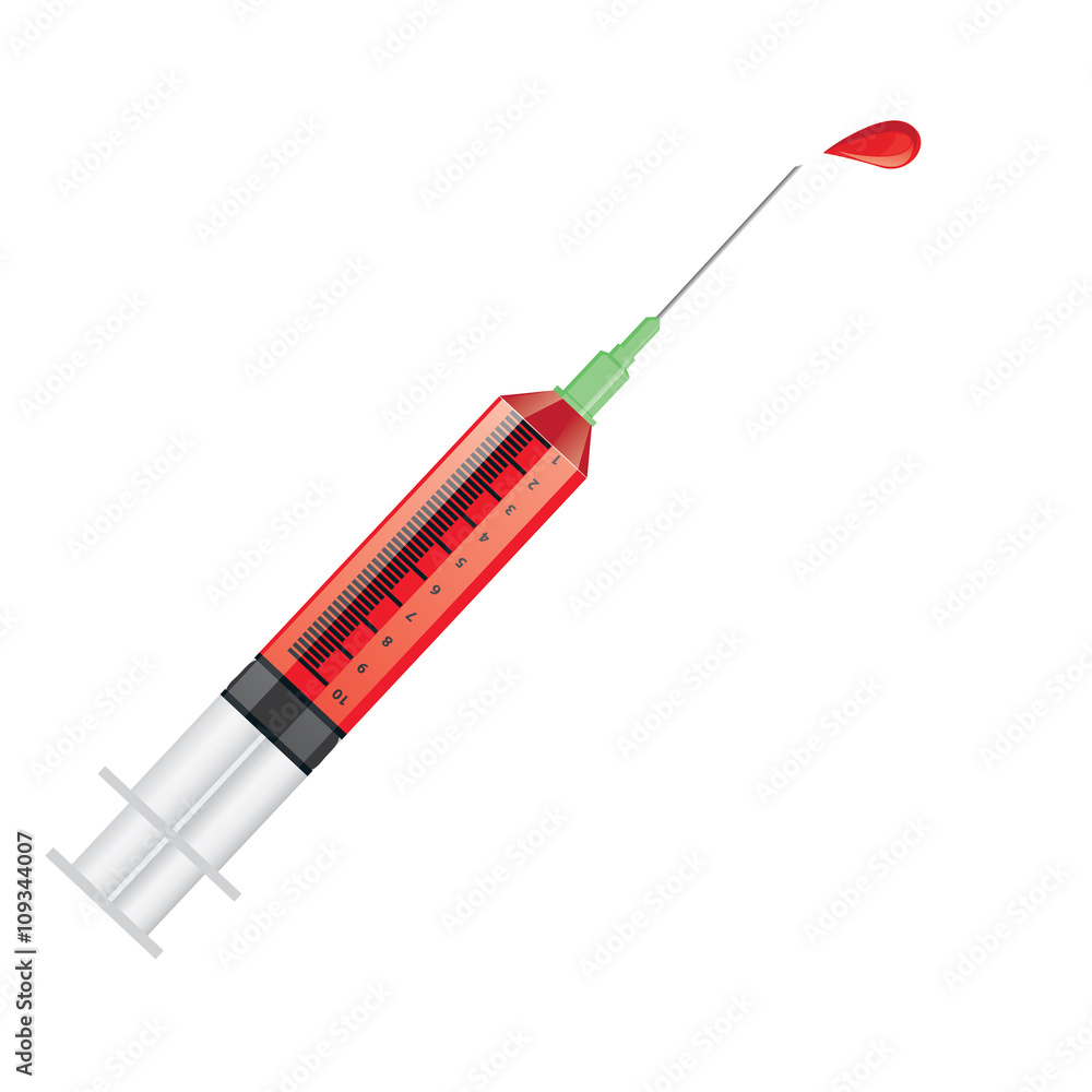 Fototapeta premium illustration. syringe on white background. 