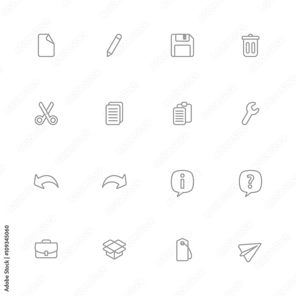 gray line simple web icon set for web design, user interface (UI ...