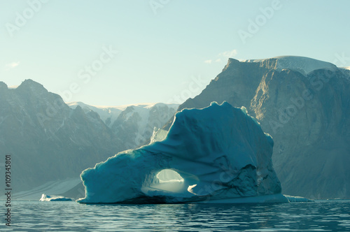 Pierced Iceberg - Scoresby Sound - Greenland photo