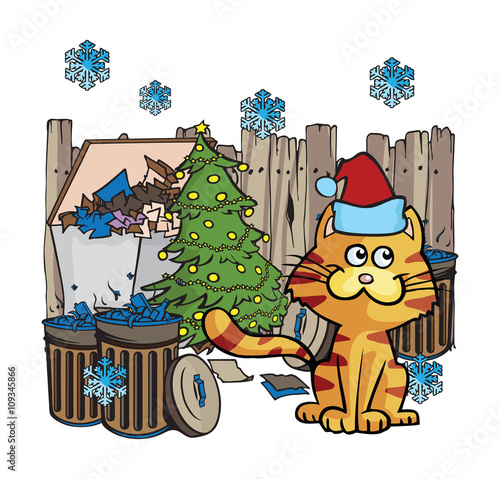 alley cat christmas illustrations