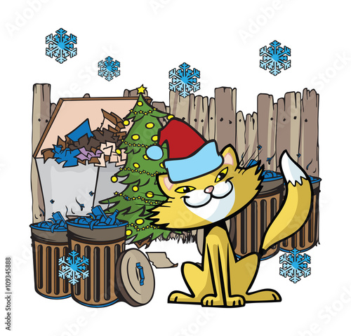 alley cat christmas illustrations