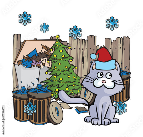 alley cat christmas illustrations