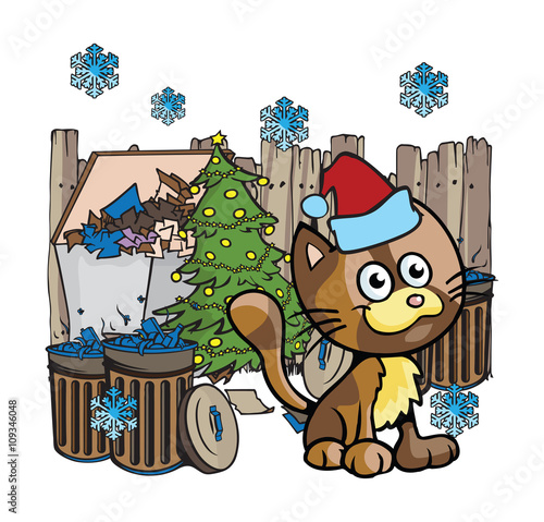 alley cat christmas illustrations