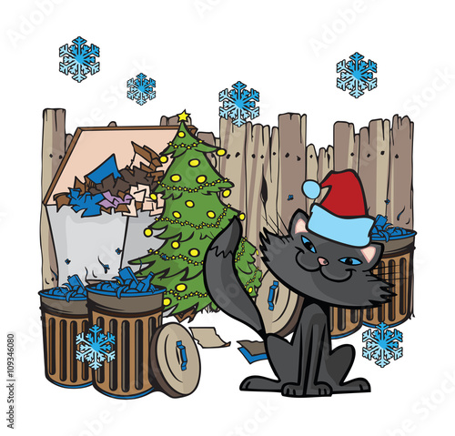 alley cat christmas illustrations
