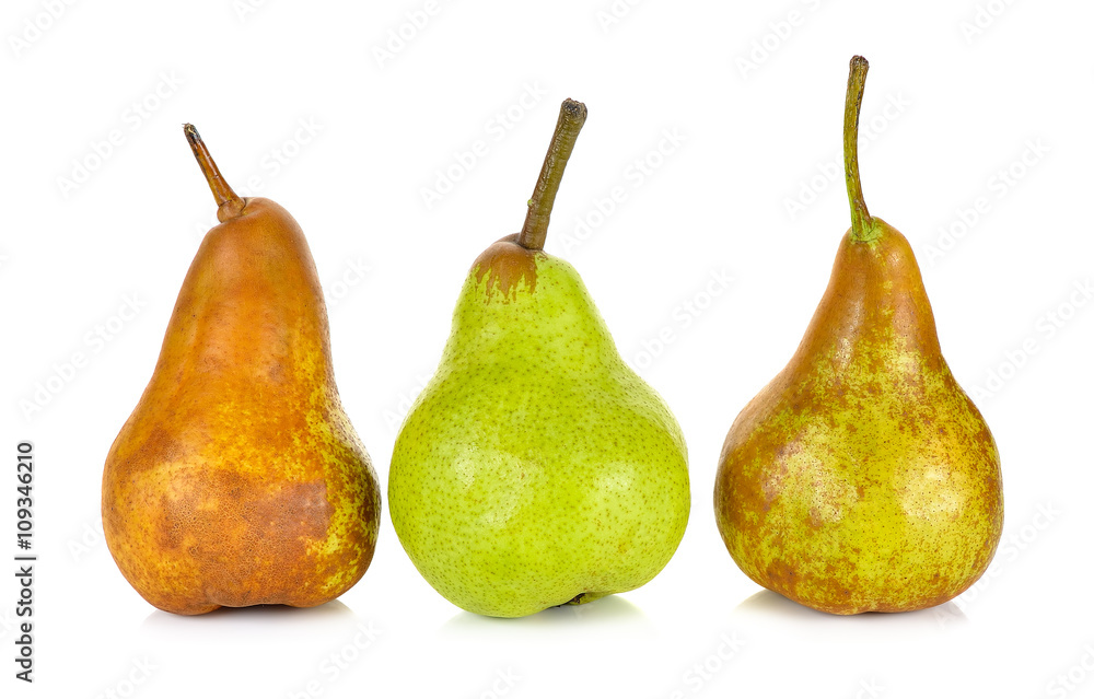 green pear isolated on a white