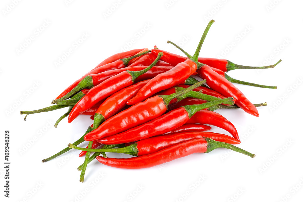 Red chili pepper isolated on a white