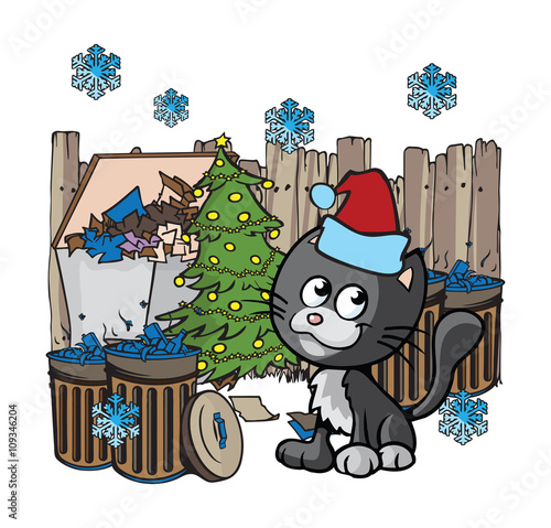 alley cat christmas illustrations