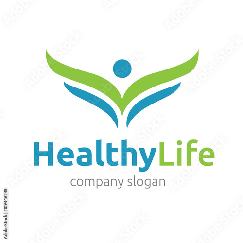 Healthy life logo,health care logo template