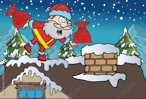 Santa on roof