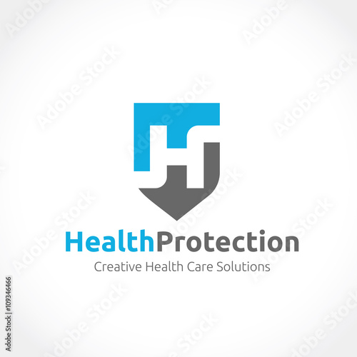 Health protection. H logo template.