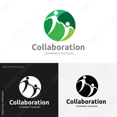 Collaboration logo,people care logo.family logo.healthy care logo template.