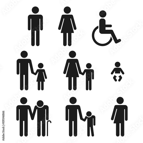 Bathroom symbols people icons