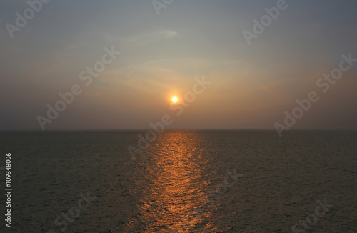 Sunset horizon in the evening near the sea Thailand.