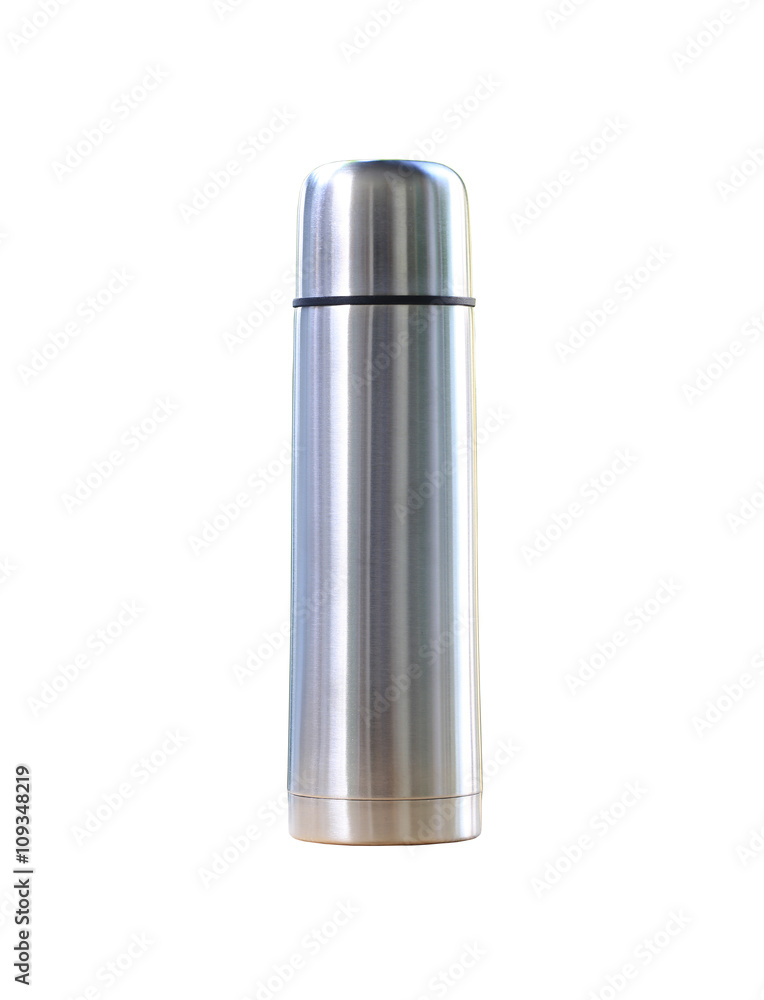 Water glass of aluminum (Aluminum mug) isolated on white backgro Water glass of aluminum (Aluminum mug) isolated on white backgro