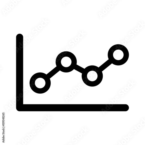 Financial earnings analytics chart or graph line art icon for apps and websites