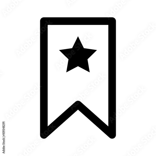 Bookmark ribbon line art icon for apps and websites