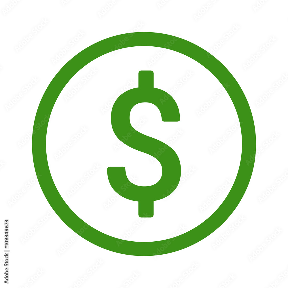 Green american dollar payment symbol line art icon for apps and websites Green american dollar payment symbol line art icon for apps and websites