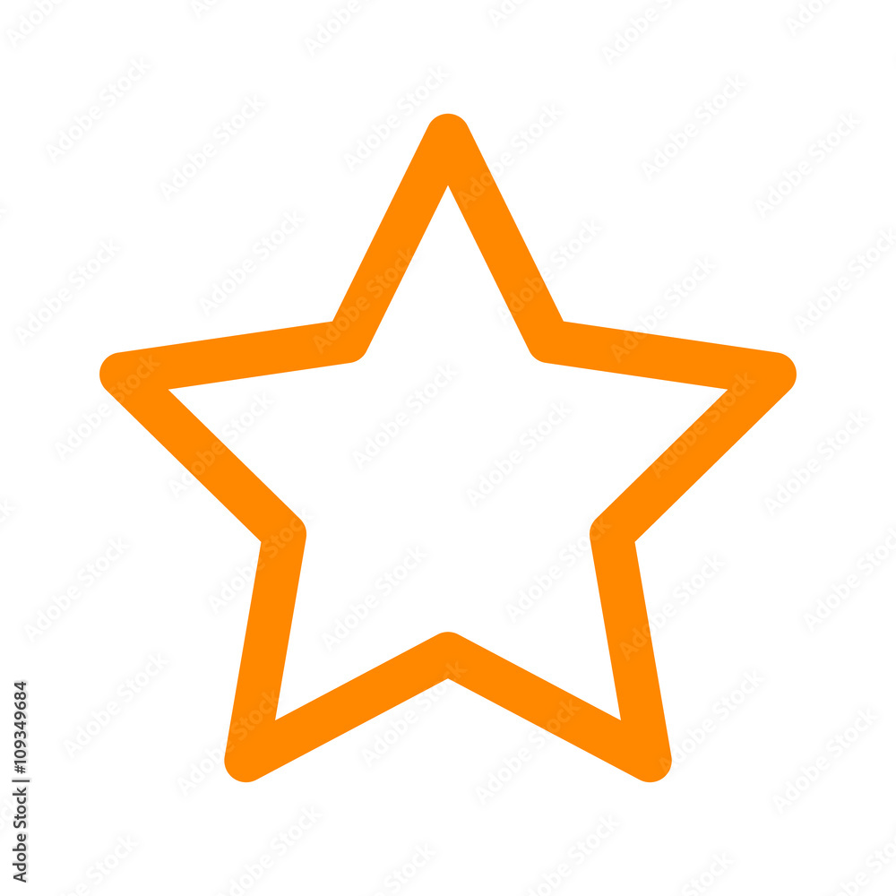 Yellow star rating, movie star or favorite line art icon for apps and websites Yellow star rating, movie star or favorite line art icon for apps and websites