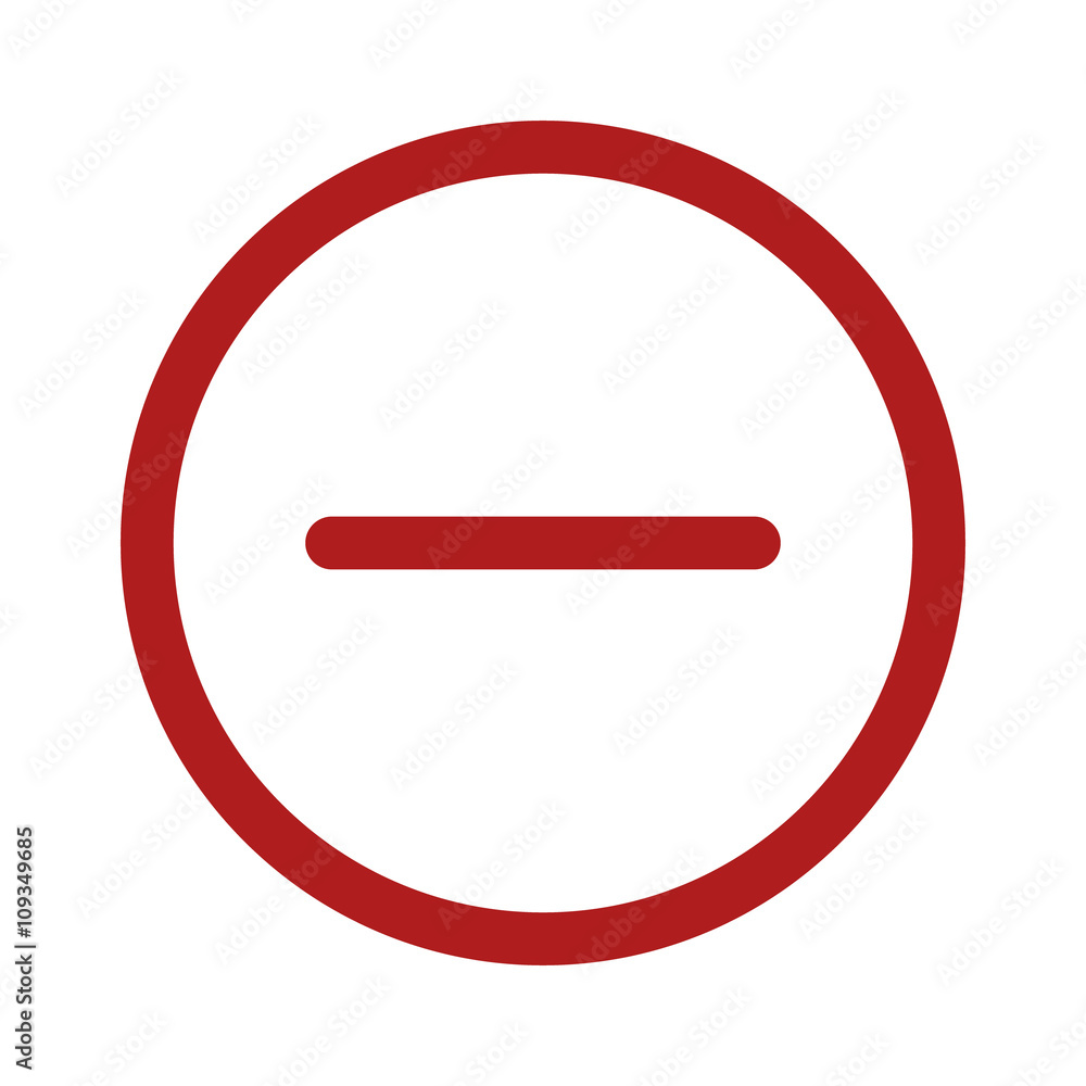 Red minus, subtract and remove line art icon for apps and websites Red minus, subtract and remove line art icon for apps and websites