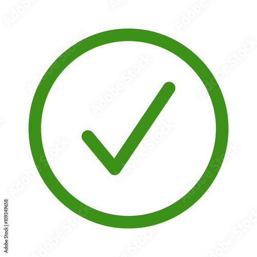 Green circle confirm checkbox or check box line art icon for apps and websites 