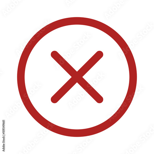 Red cancel, close, delete or remove line art icon for apps and websites 