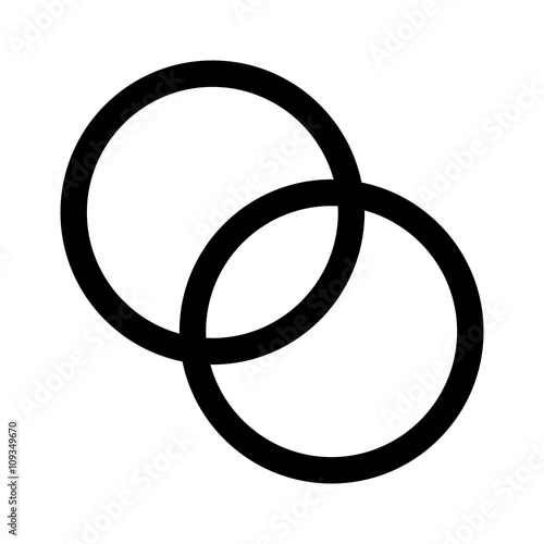 Linked chain, business partnership, relationship or marriage line art icon for apps and websites