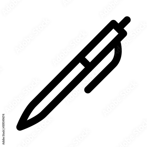 Signing pen or writers pen line art icon for apps and websites