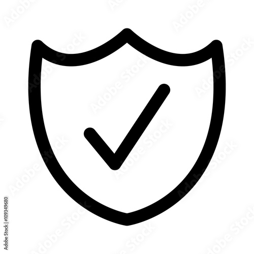 Security shield or malware shield flat icon for apps and websites