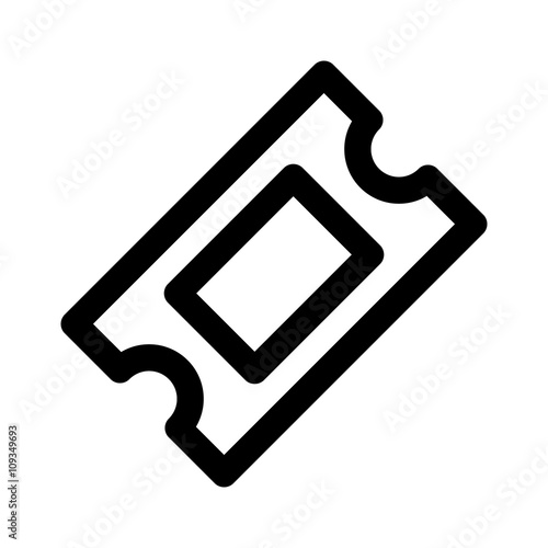 Movie ticket or theater ticket line art icon for apps and websites
