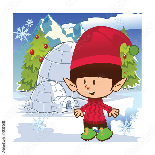 Cute and funny santa elves